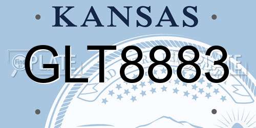 GLT8883 Kansas License Plate