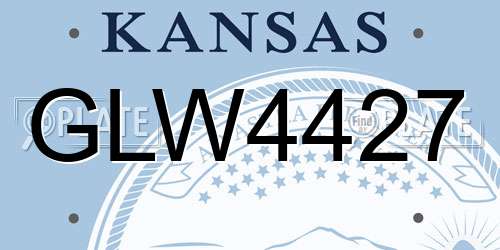 GLW4427 Kansas License Plate