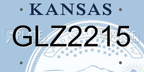 GLZ2215 Kansas License Plate