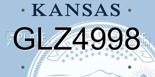 GLZ4998 Kansas License Plate