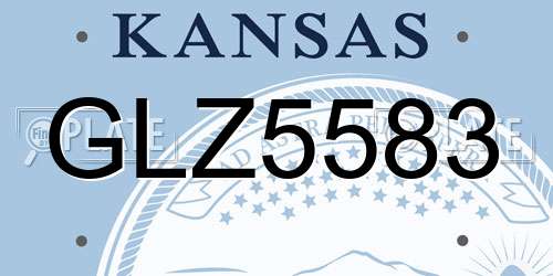 GLZ5583 Kansas License Plate