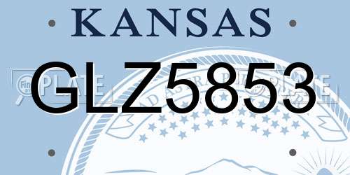 GLZ5853 Kansas License Plate
