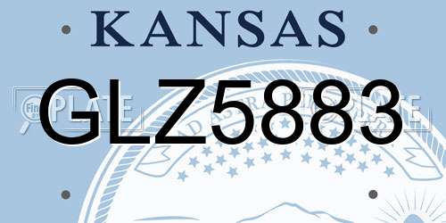 GLZ5883 Kansas License Plate