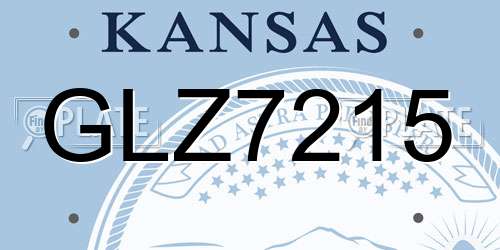 GLZ7215 Kansas License Plate