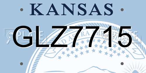 GLZ7715 Kansas License Plate