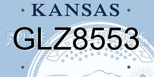 GLZ8553 Kansas License Plate