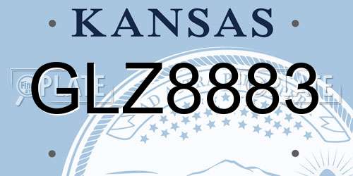 GLZ8883 Kansas License Plate