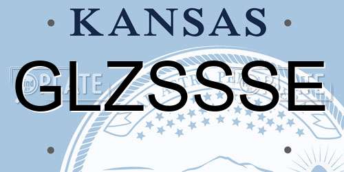 GLZSSSE Kansas License Plate