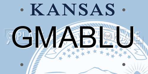 GMABLU Kansas License Plate