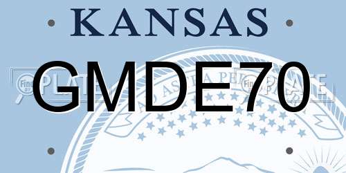 GMDE70 Kansas License Plate