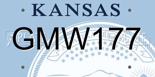 GMW177 Kansas License Plate