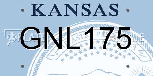 GNL175 Kansas License Plate