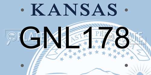 GNL178 Kansas License Plate