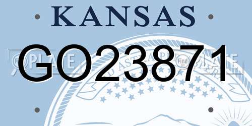 GO23871 Kansas License Plate