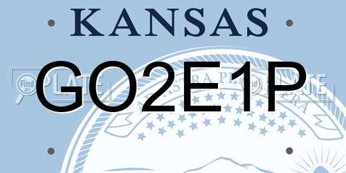 GO2E1P Kansas License Plate
