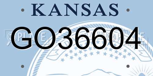 GO36604 Kansas License Plate