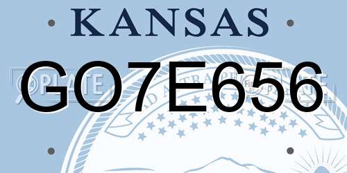 GO7E656 Kansas License Plate