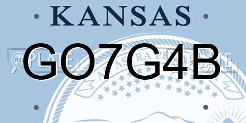 GO7G4B Kansas License Plate