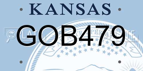GOB479 Kansas License Plate