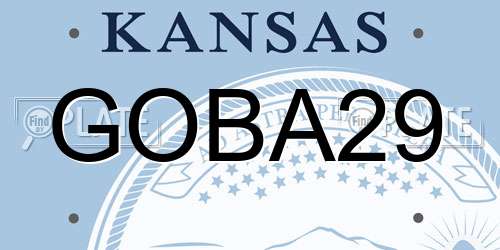 GOBA29 Kansas License Plate