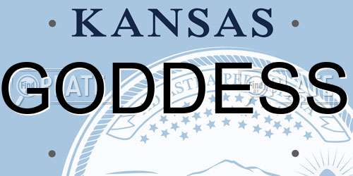 GODDESS Kansas License Plate