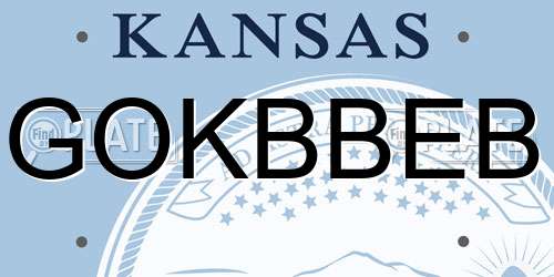 GOKBBEB Kansas License Plate