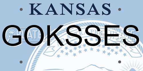 GOKSSES Kansas License Plate