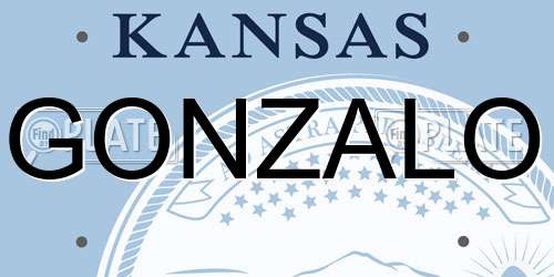 GONZALO Kansas License Plate