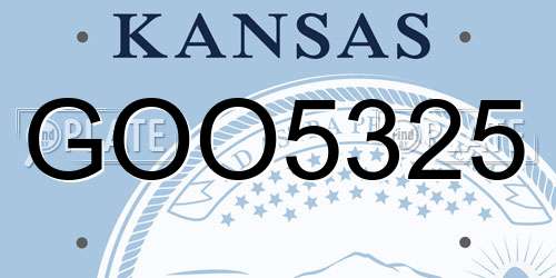 GOO5325 Kansas License Plate