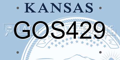 GOS429 Kansas License Plate