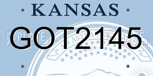 GOT2145 Kansas License Plate