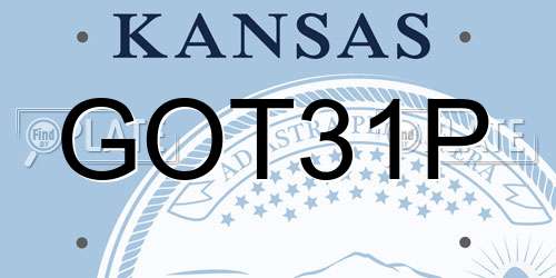 GOT31P Kansas License Plate
