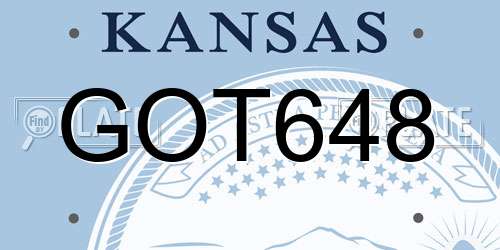 GOT648 Kansas License Plate