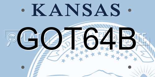 GOT64B Kansas License Plate