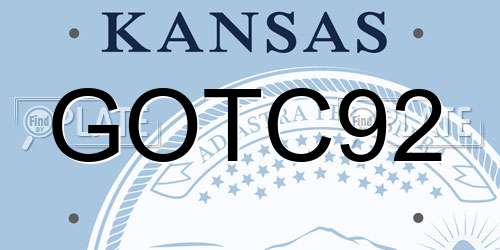 GOTC92 Kansas License Plate