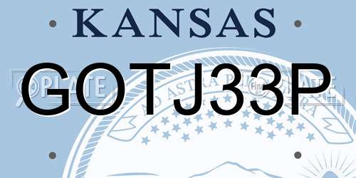 GOTJ33P Kansas License Plate