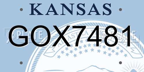 GOX7481 Kansas License Plate