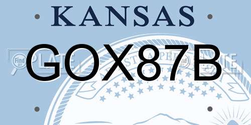 GOX87B Kansas License Plate