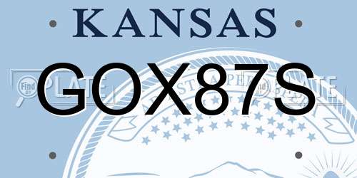 GOX87S Kansas License Plate