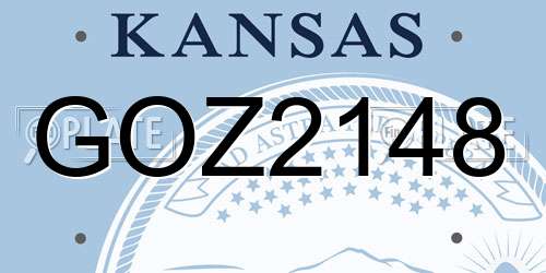 GOZ2148 Kansas License Plate