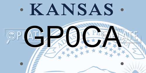 GP0CA Kansas License Plate