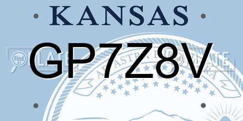 GP7Z8V Kansas License Plate