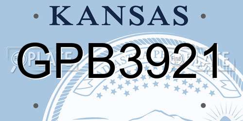 GPB3921 Kansas License Plate