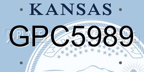 GPC5989 Kansas License Plate