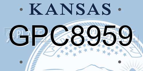 GPC8959 Kansas License Plate