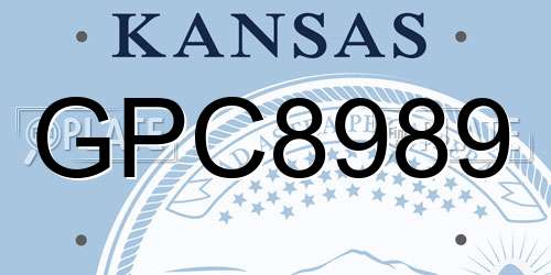 GPC8989 Kansas License Plate
