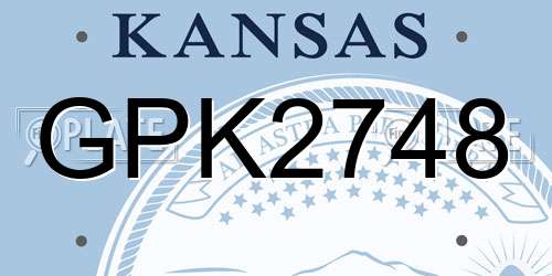 GPK2748 Kansas License Plate