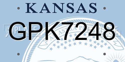 GPK7248 Kansas License Plate