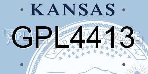 GPL4413 Kansas License Plate