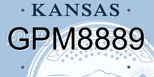 GPM8889 Kansas License Plate